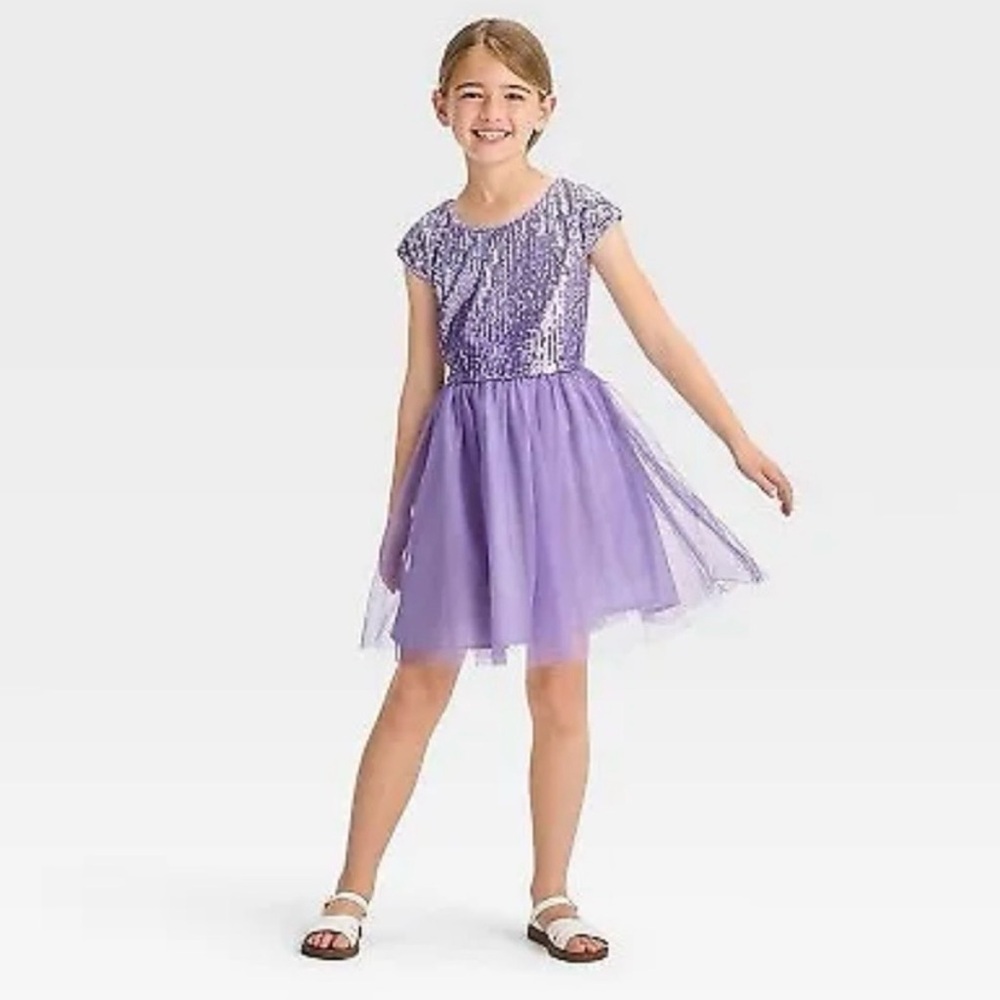 Zenzi Ombré Sequins Girls Dress